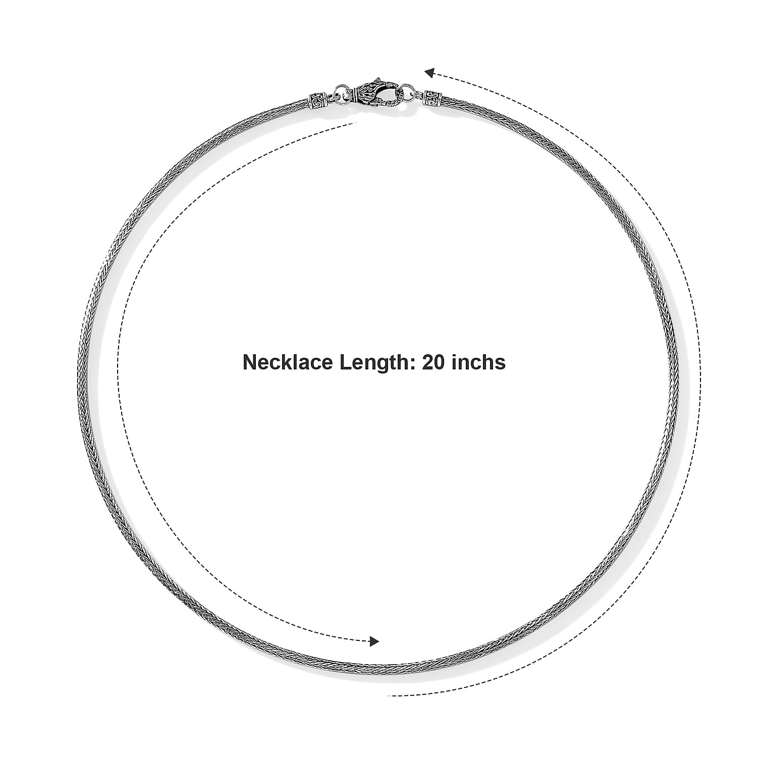 D'Joy Bali Legacy 2.5mm Tulang Naga Chain Necklace in Sterling Silver 17.20 Grams 20 Inches
