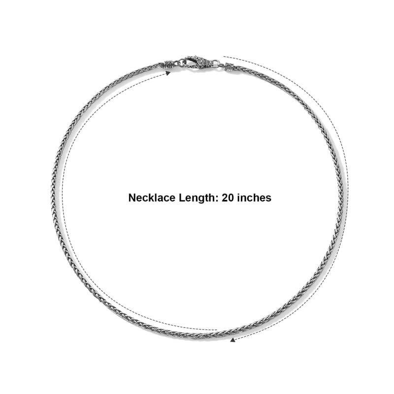 D'Joy Bali Legacy 2.5mm Padian Chain Necklace in Sterling Silver 17.10 Grams 20 Inches