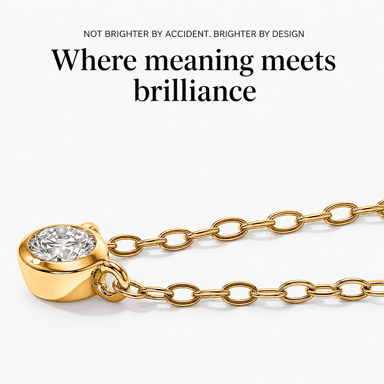 Luxuriant Lab Grown Diamond E-F VS 0.10 ctw Bezel Necklace in 14K Yellow Gold 18 Inches