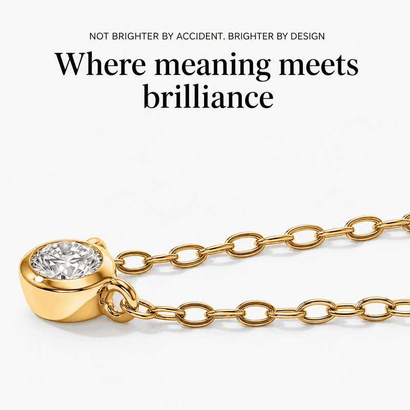 Luxuriant Lab Grown Diamond E-F VS 0.10 ctw Bezel Necklace in 14K Yellow Gold 18 Inches
