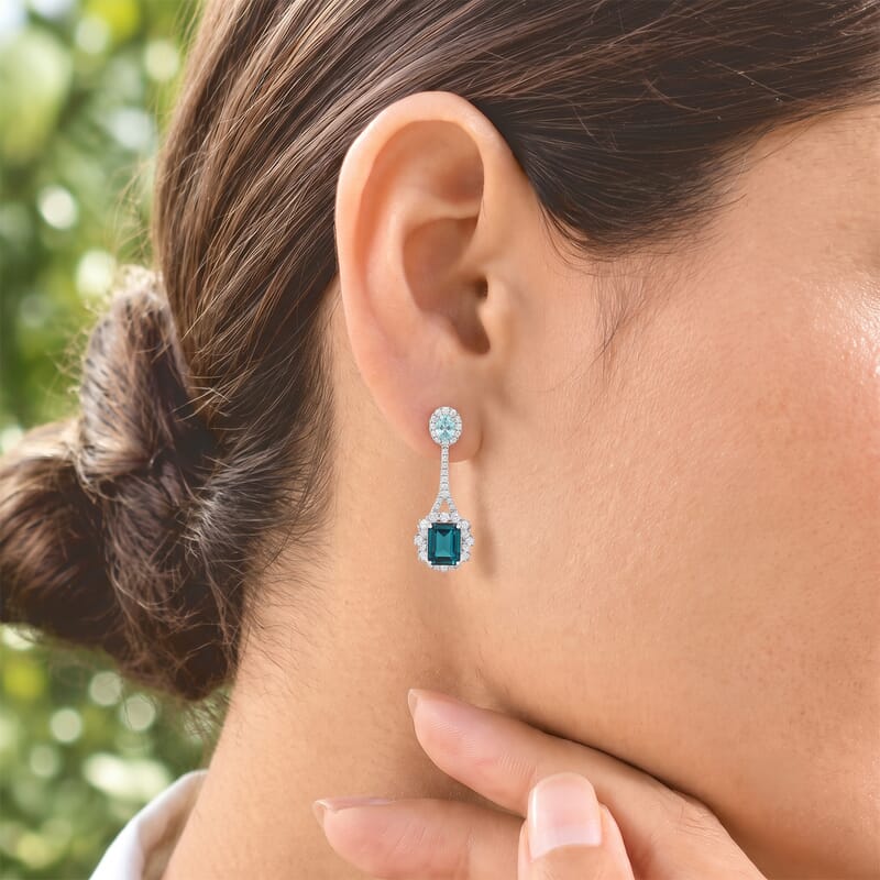 Rhapsody 950 Platinum AAAA Monte Belo Indicolite, Paraiba Tourmaline and Diamond (E-F, VS) 5.50ctw