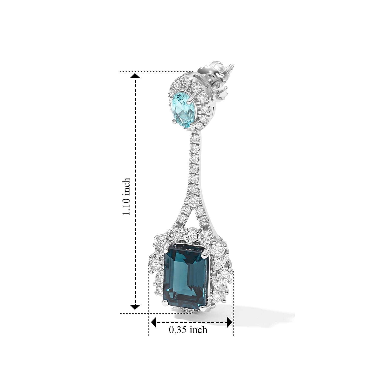 Rhapsody 950 Platinum AAAA Monte Belo Indicolite, Paraiba Tourmaline and Diamond (E-F, VS) 5.50ctw