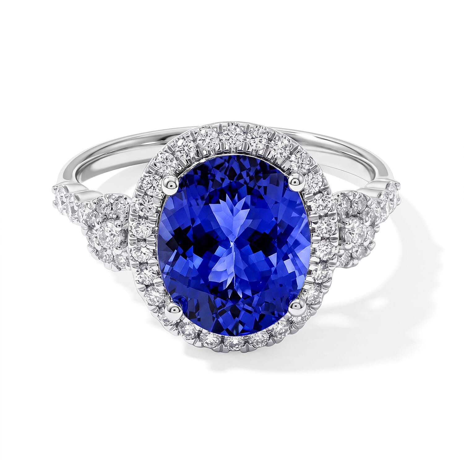 Certified & Appraised Rhapsody AAAA Tanzanite and Diamond E-F VS 4.65 ctw Ring in 950 Platinum (Size 7.0) 6.05 Grams
