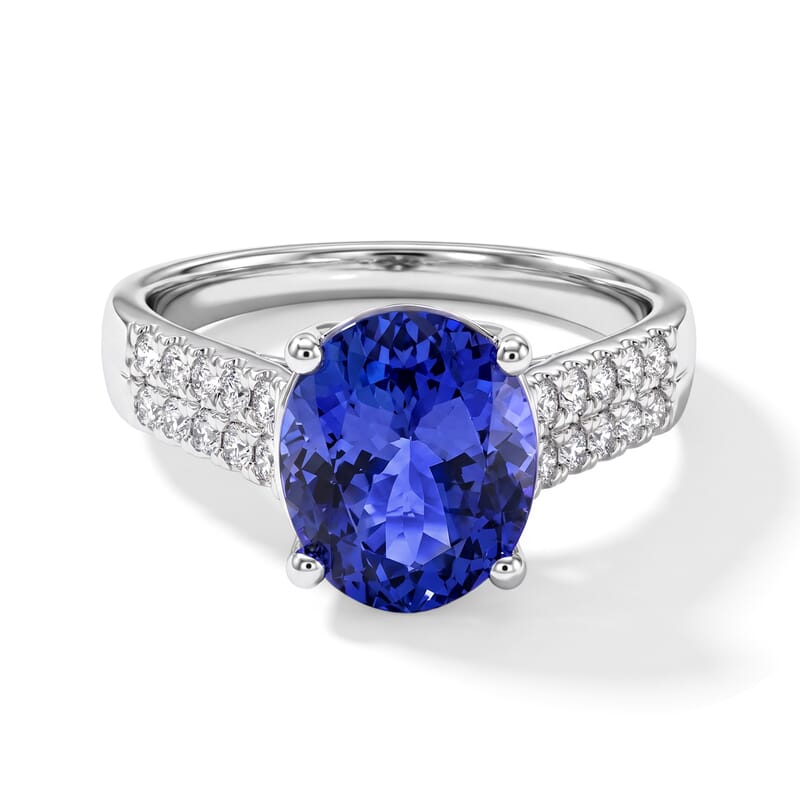 Certified & Appraised Rhapsody AAAA Tanzanite and Diamond E-F VS 3.50 ctw Ring in 950 Platinum (Size 6.0) 6.05 Grams