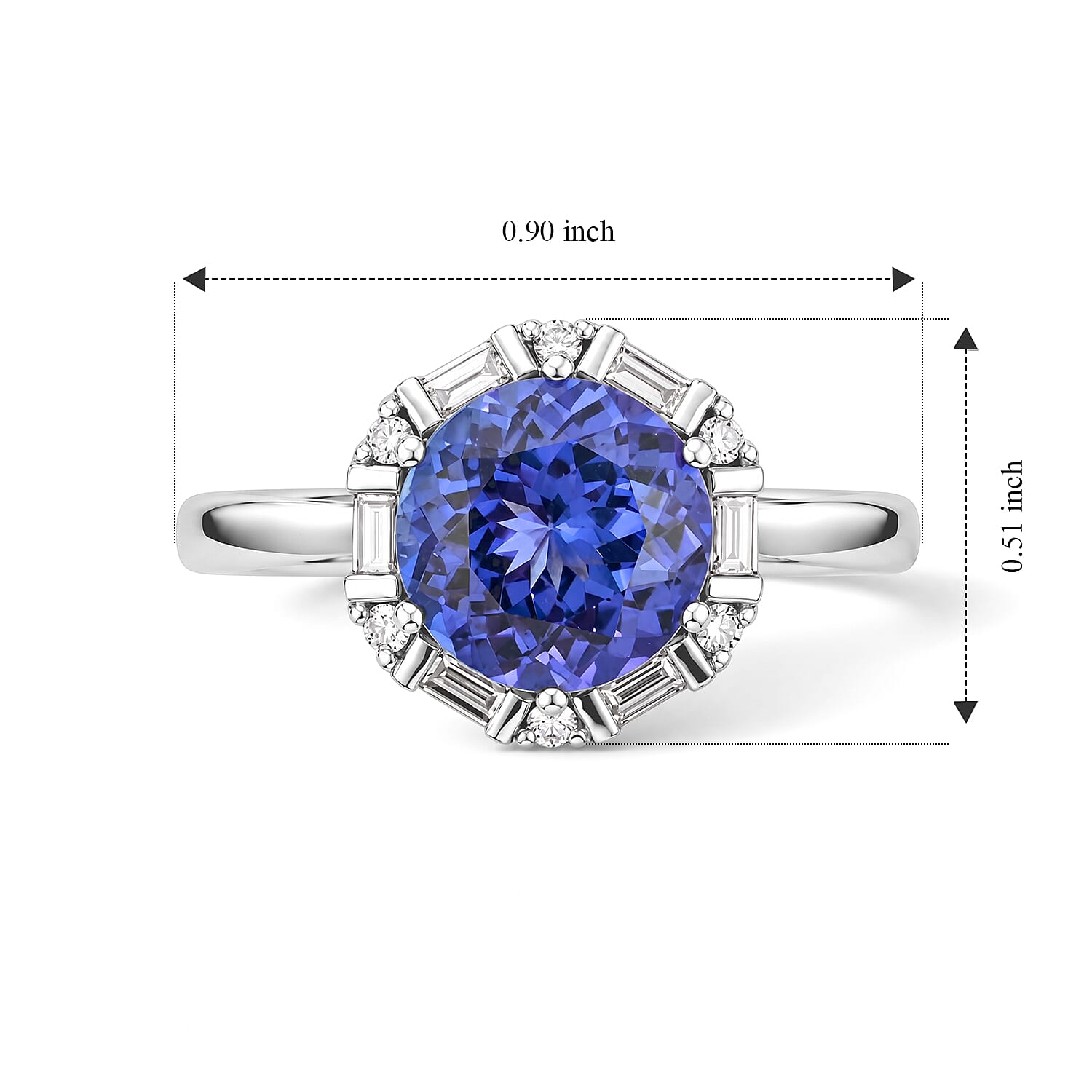 Certified and Appraised Rhapsody AAAA Tanzanite and Diamond E-F VS 3.55 ctw Ring in 950 Platinum (Size 6.0) 4.48 Grams