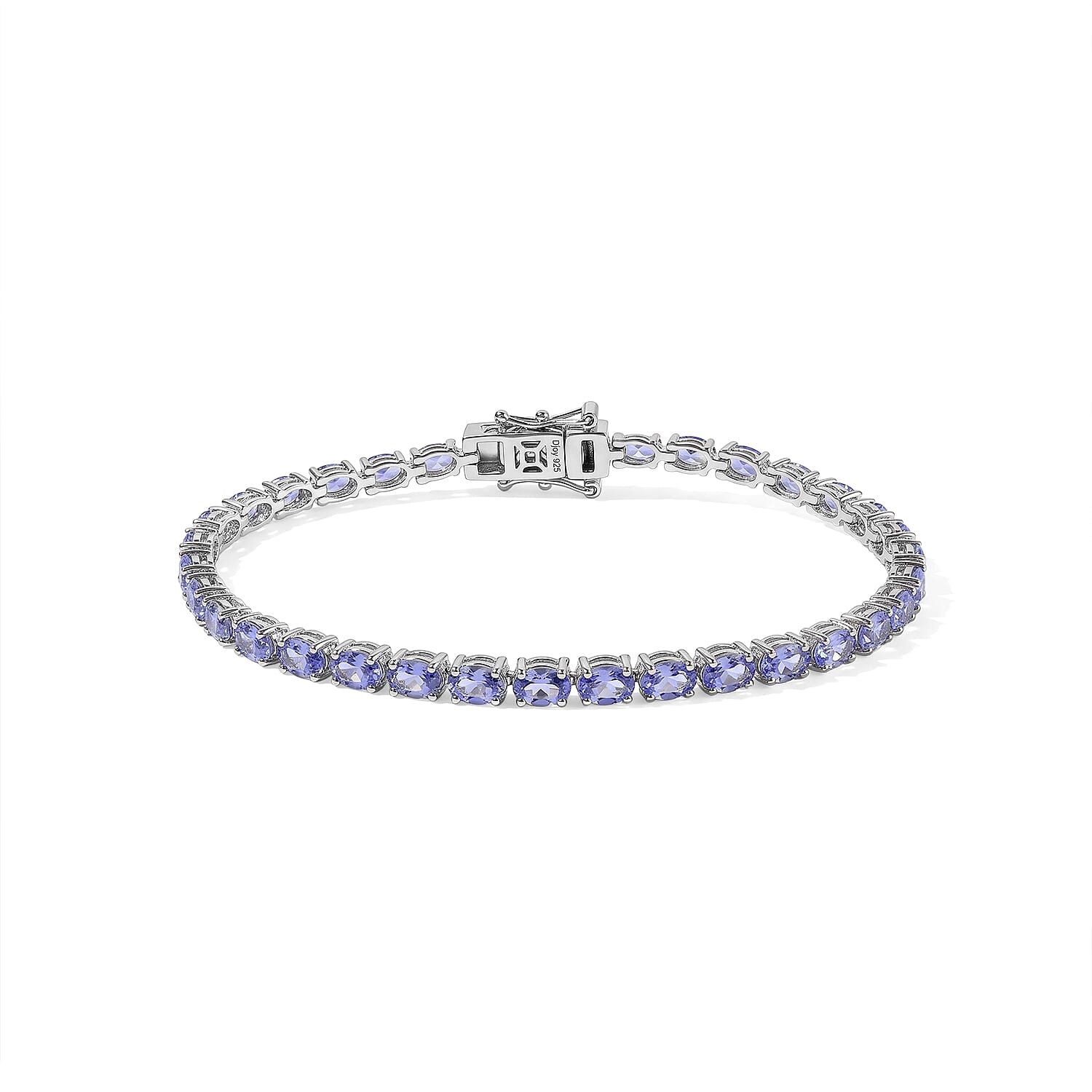 Doorbuster D'Joy Tanzanite 7.10 ctw Bracelet in Rhodium Over Sterling Silver (7.25 In)