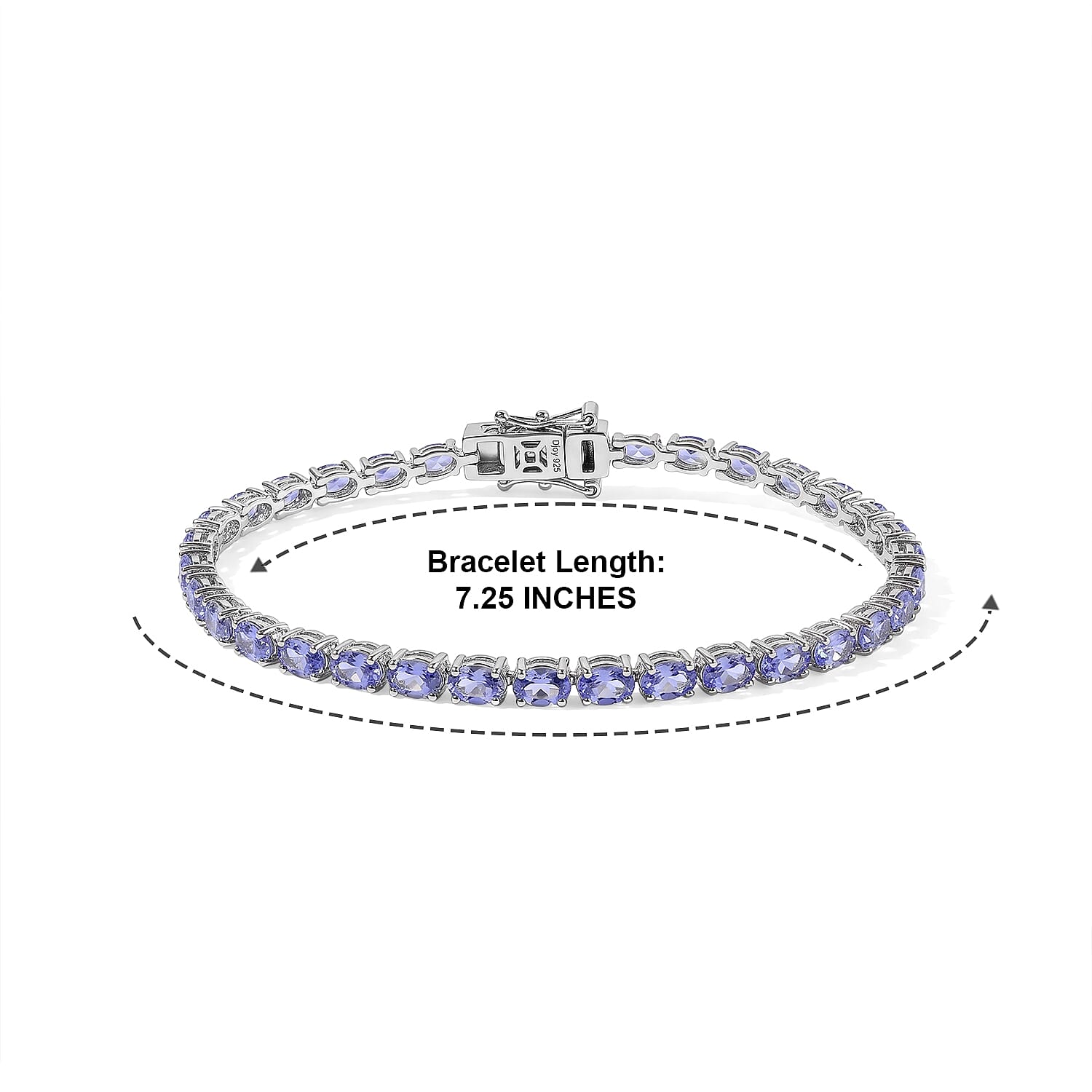 Doorbuster D'Joy Tanzanite 7.10 ctw Bracelet in Rhodium Over Sterling Silver (7.25 In)
