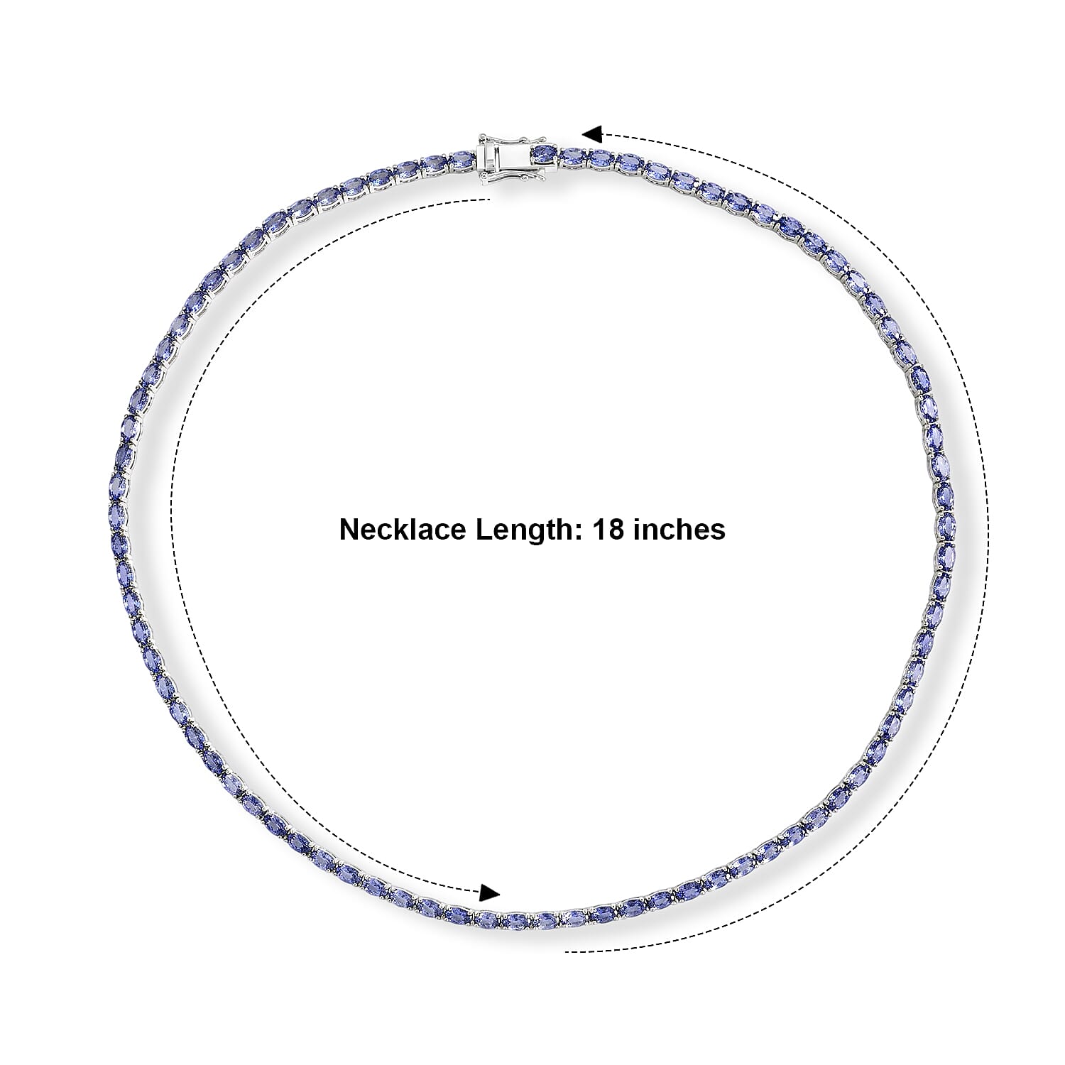 Doorbuster D'Joy Tanzanite 19.50 ctw Tennis Necklace in Rhodium Over Sterling Silver (18 Inches)