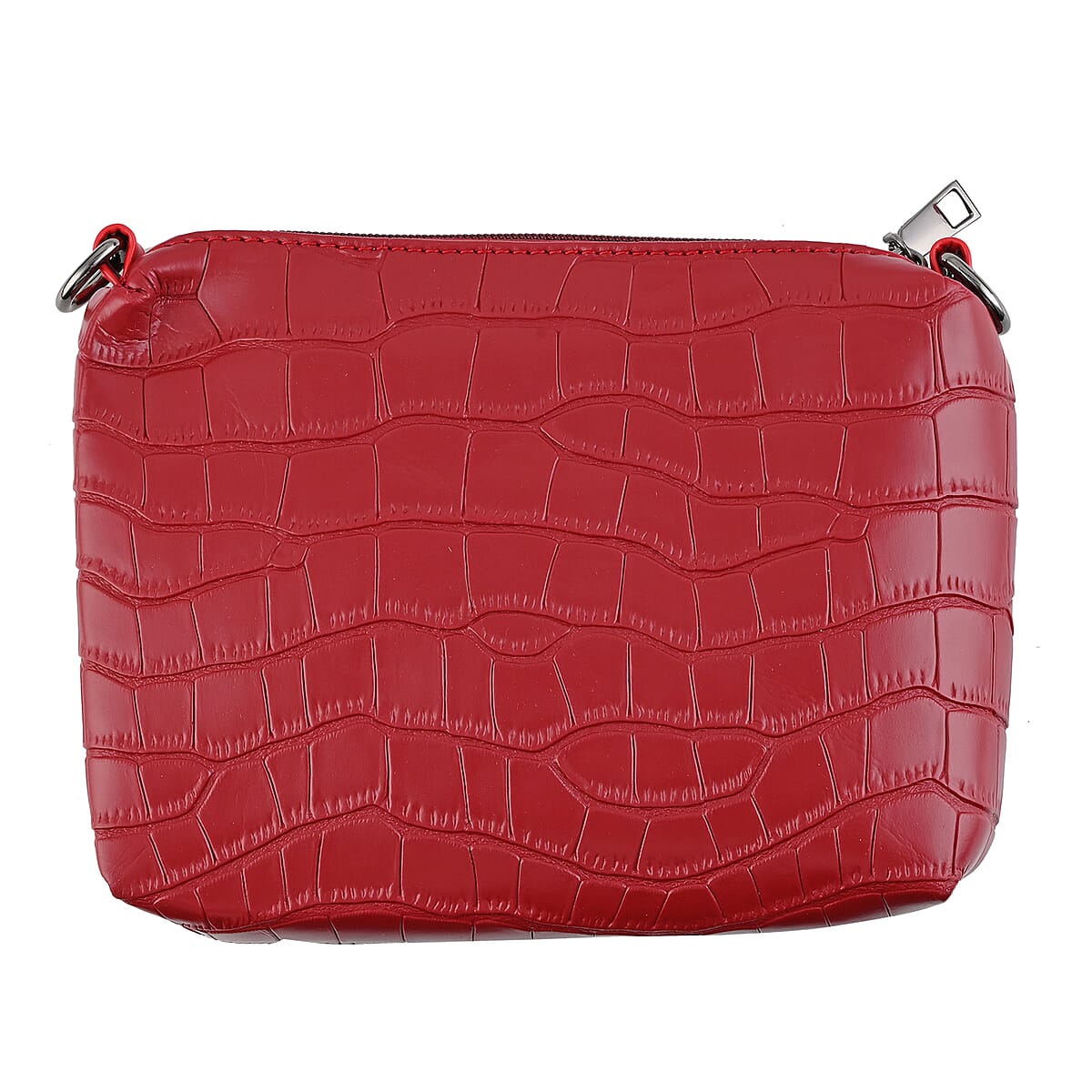 HARPER AND HYDE Designer Closeout Set of 4 Wine Croco Embossed Vegan Leather Tote, Crossbody Bag, Wristlet, Card Case image number 4