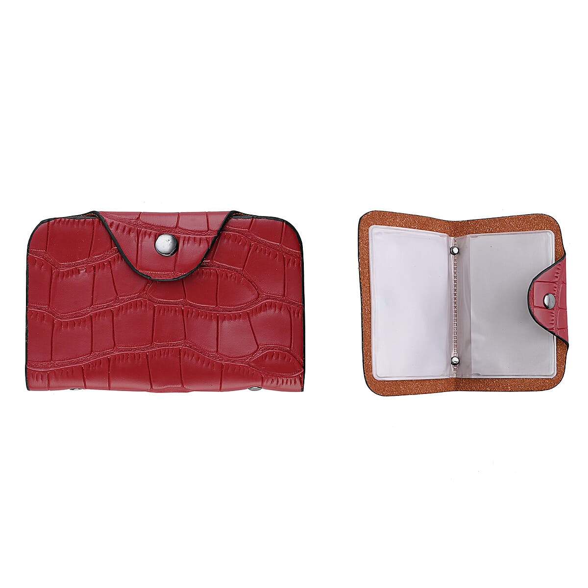 HARPER AND HYDE Designer Closeout Set of 4 Wine Croco Embossed Vegan Leather Tote, Crossbody Bag, Wristlet, Card Case image number 5