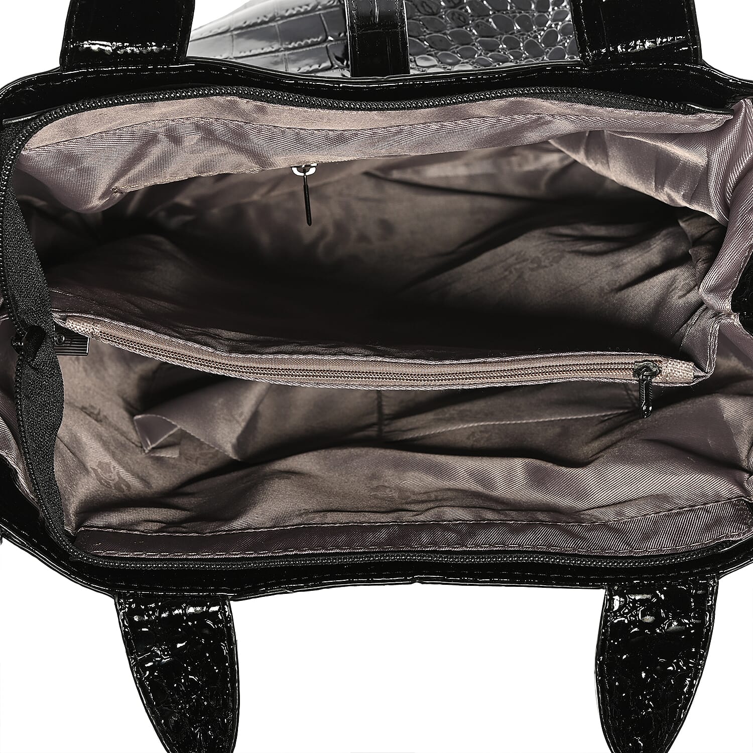 HARPER AND HYDE Designer Closeout Set of 3 Black Croco Embossed Vegan Leather Tote, Crossbody Bag and Wristlet