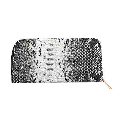 HARPER AND HYDE Designer Closeout Set of 3 Black Croco mix snake Embossed Vegan Leather Tote, Crossbody Bag and Wallet