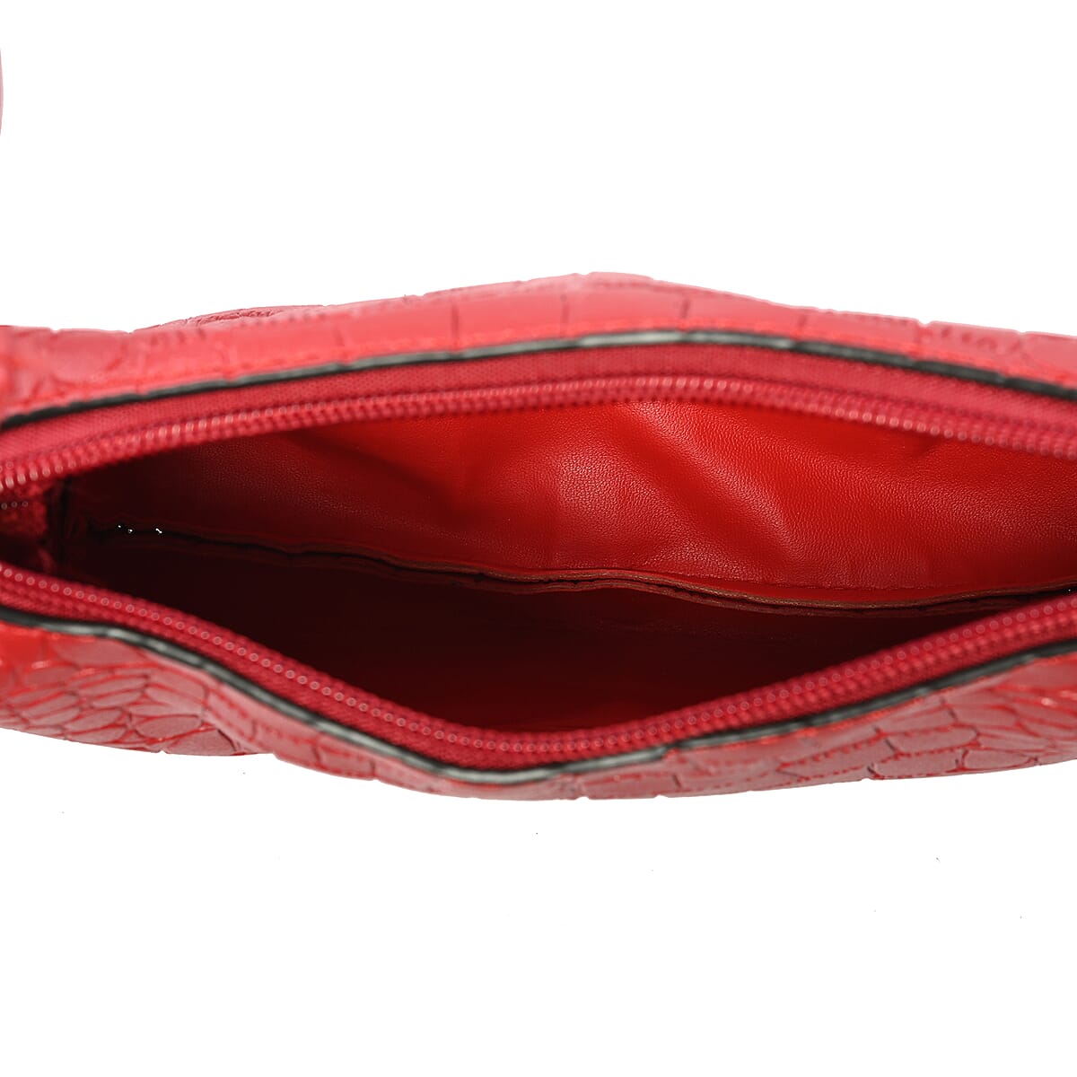 HARPER AND HYDE Designer Closeout Set of 3 Wine Croco mix snake Embossed Vegan Leather Tote, Crossbody Bag and Wallet image number 5