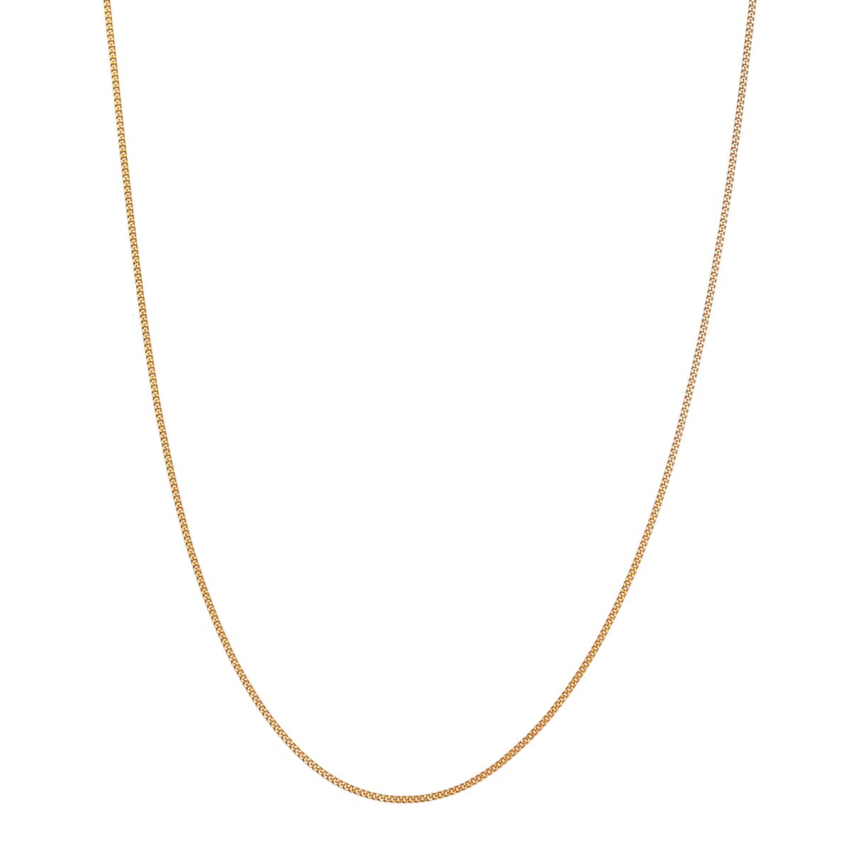 22K Yellow Gold 1.0mm Curb Chain 22 Inches 4 Grams image number 0