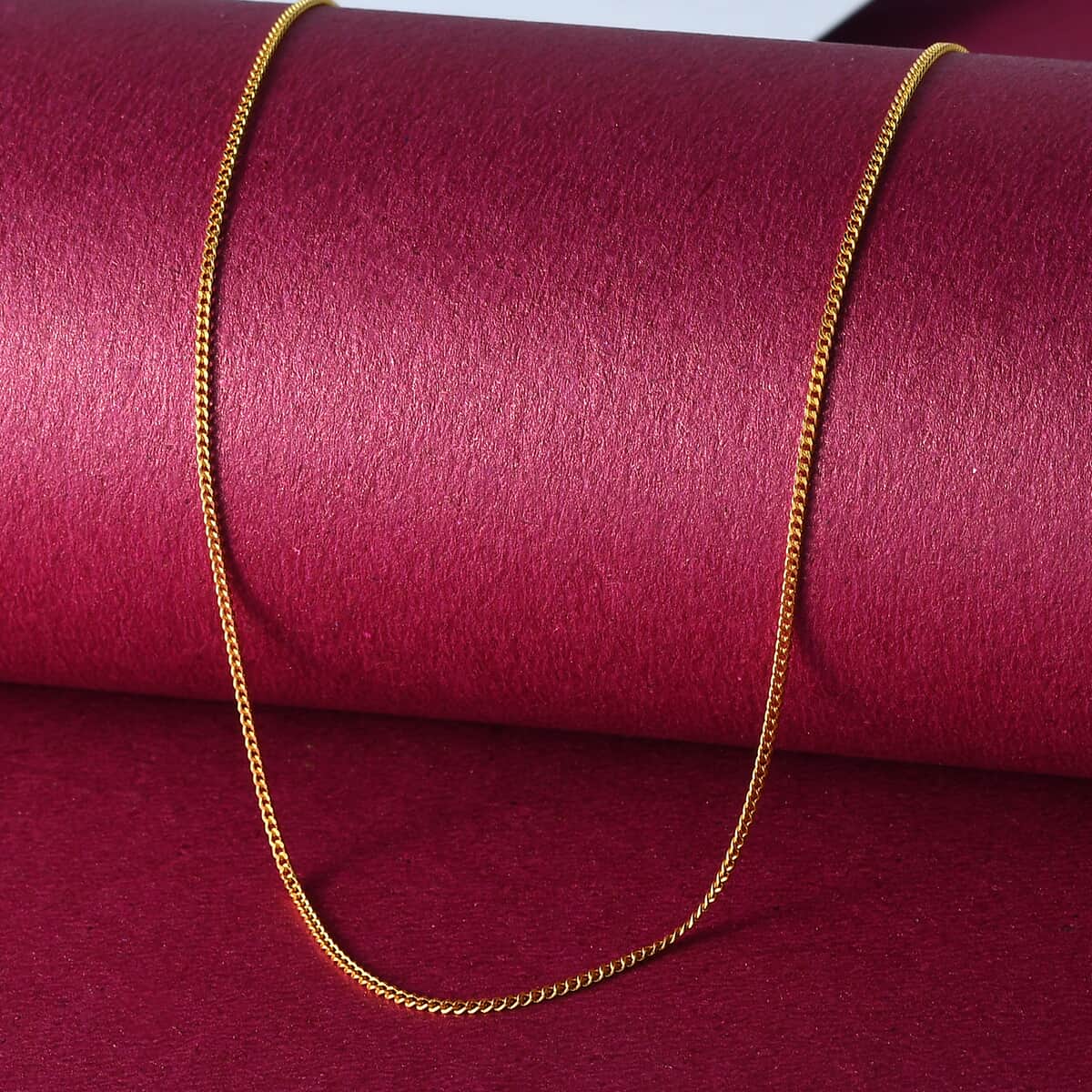 22K Yellow Gold 1.0mm Curb Chain 22 Inches 4 Grams image number 1