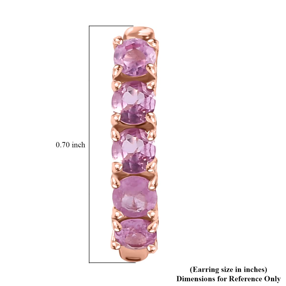 Ilakaka Hot Pink Sapphire (FF) Hoop Earrings in Vermeil Rose Gold Over Sterling Silver 1.65 ctw image number 4
