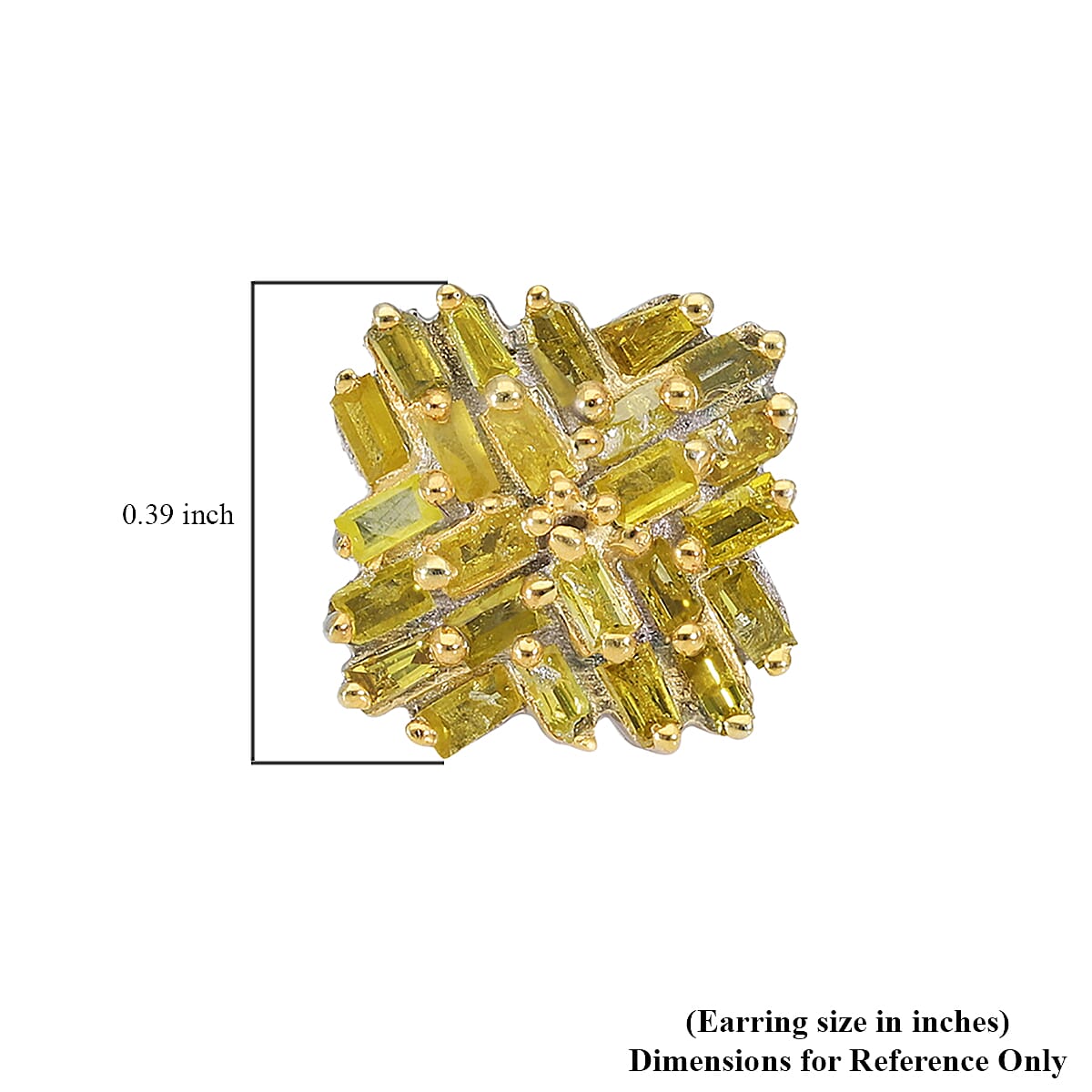 Yellow Diamond Stud Earrings in Rhodium & Platinum Over Sterling Silver 0.50 ctw