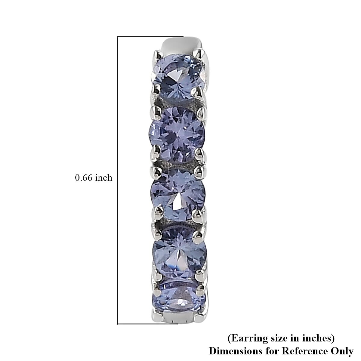 Tanzanite Hoop Earrings in Platinum Over Sterling Silver 1.25 ctw
