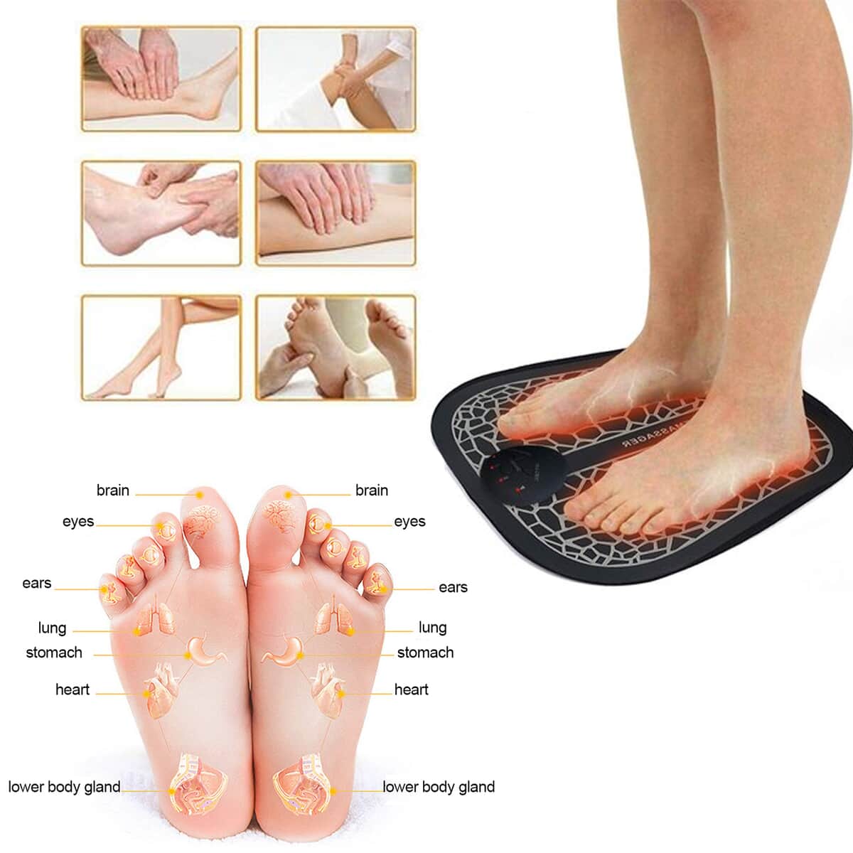 Foot Dr EMS Foot Massager (Foldable Portable Electric Massage Mat) | Portable Leg Massager | Best Foot Spa Massager image number 2