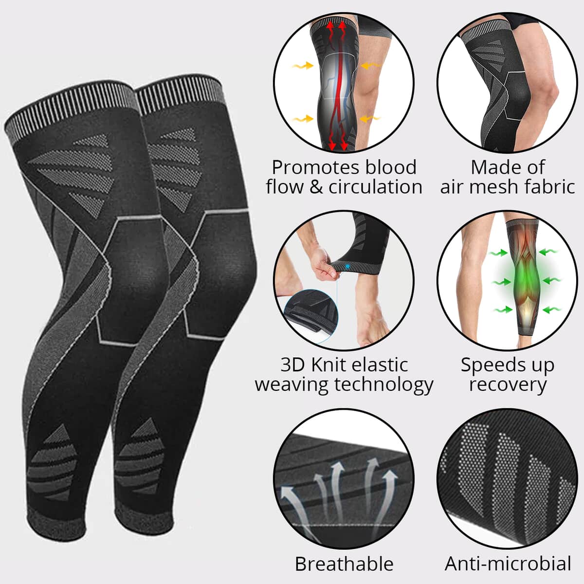 Foot Dr Medi-Flex Knee and Leg Performance Compression Sleeve , Full Leg Compression Sleeve image number 2