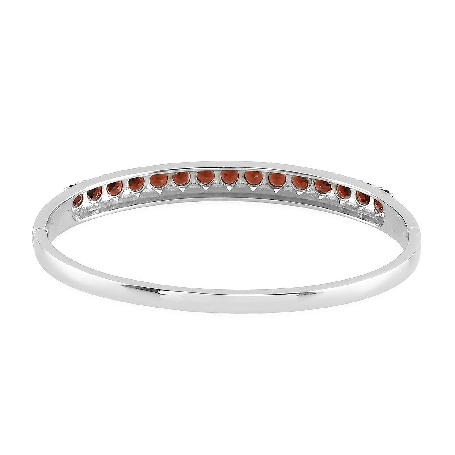 Mozambique Garnet Bangle Bracelet in Stainless Steel (6.50 In) 9.50 ctw
