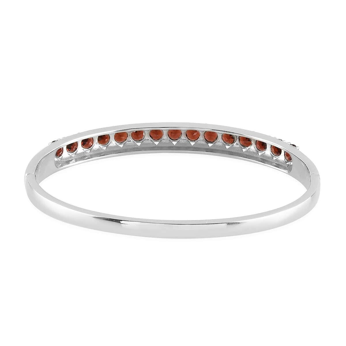 Mozambique Garnet Bangle Bracelet in Stainless Steel (6.50 In) 9.50 ctw image number 4