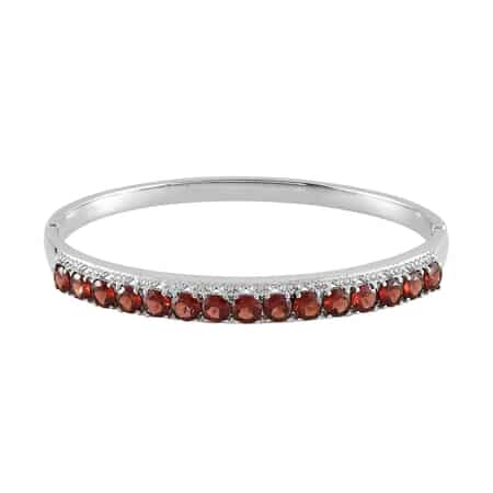 Mozambique Garnet Bangle Bracelet in Stainless Steel (7.25 In) 9.50 ctw image number 0