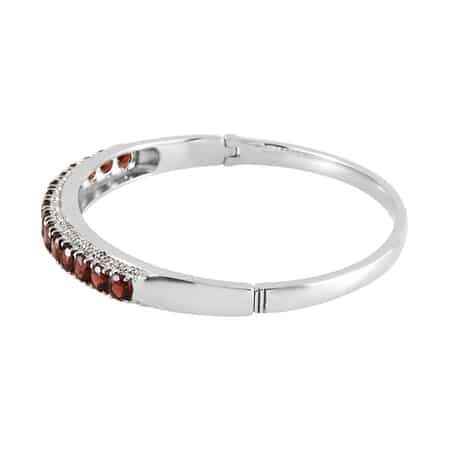 Mozambique Garnet Bangle Bracelet in Stainless Steel (7.25 In) 9.50 ctw image number 3