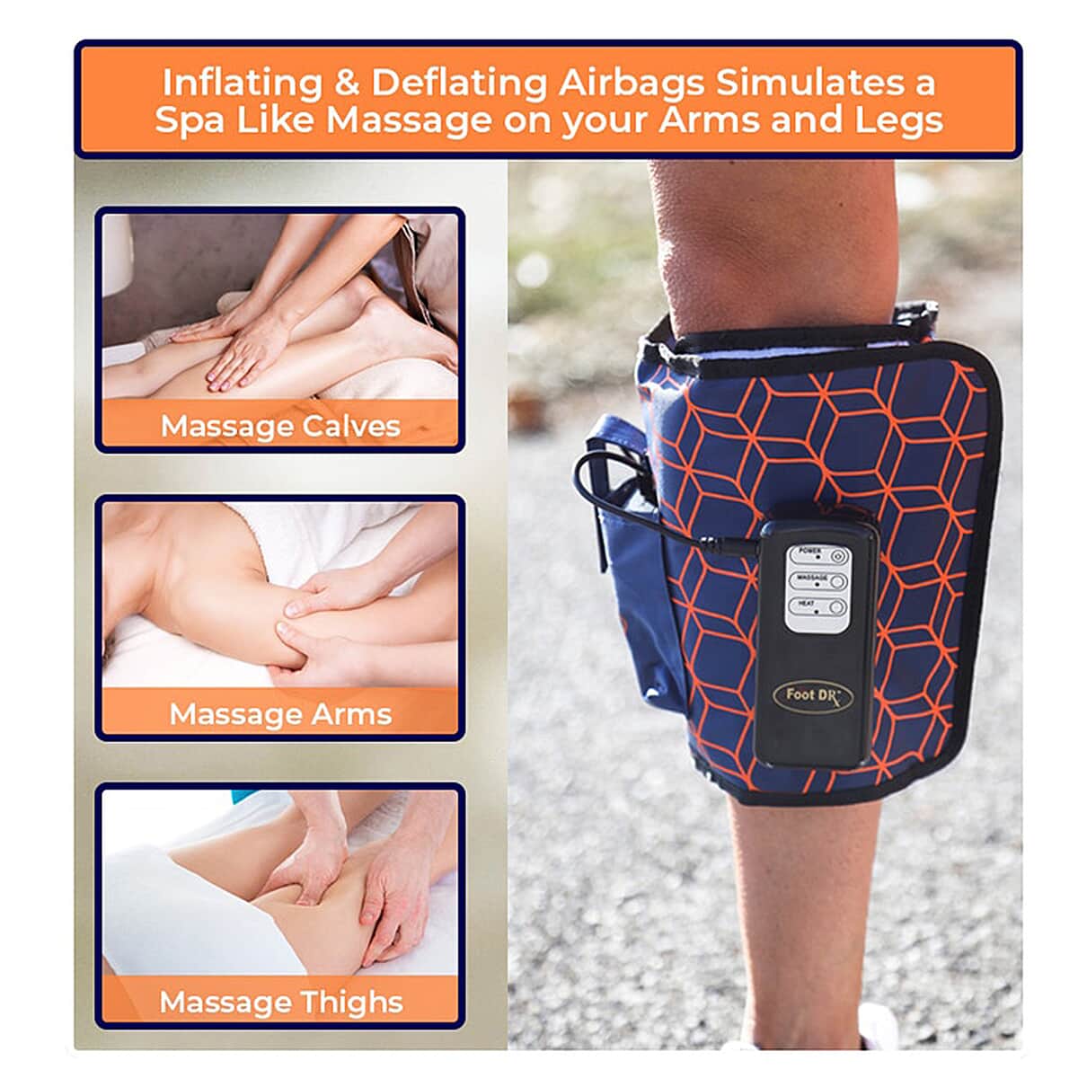 Foot Dr AirOsage Cordless & Portable Air Leg-Arm Massage | Leg Arm Massager | Best Handheld Portable Massager image number 2