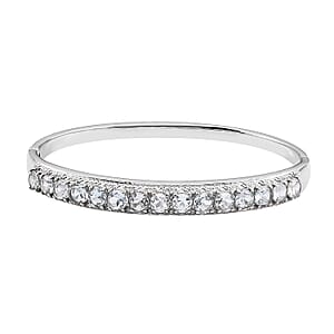 Sky Blue Topaz Bangle Bracelet in Stainless Steel (7.25 In) 9.15 ctw