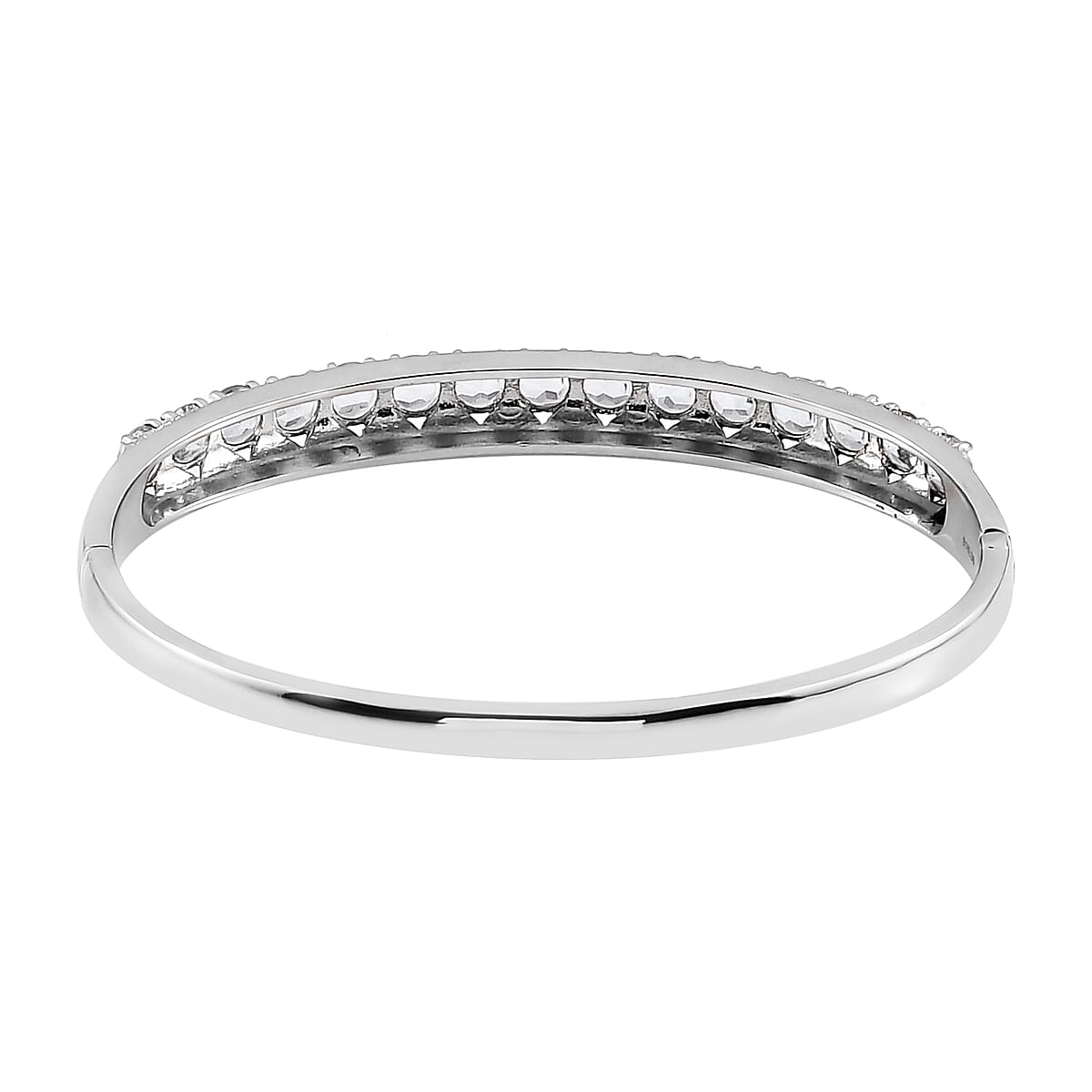 Sky Blue Topaz Bangle Bracelet in Stainless Steel (7.25 In) 9.15 ctw image number 4