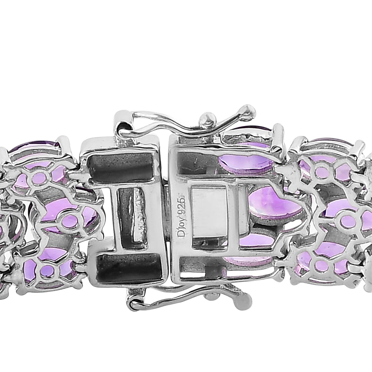 Amethyst 3 Row Tennis Bracelet in Platinum Over Sterling Silver (8.00 In) 36.00 ctw image number 3