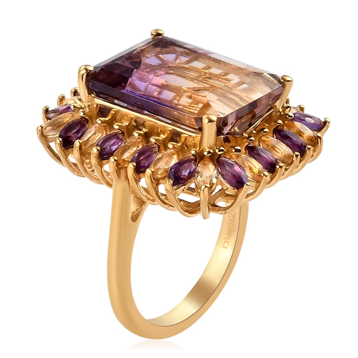 AAA Anahi Ametrine and Multi Gemstone Ring in Vermeil Yellow Gold Over Sterling Silver (Size 8.0) 14.50 ctw image number 3