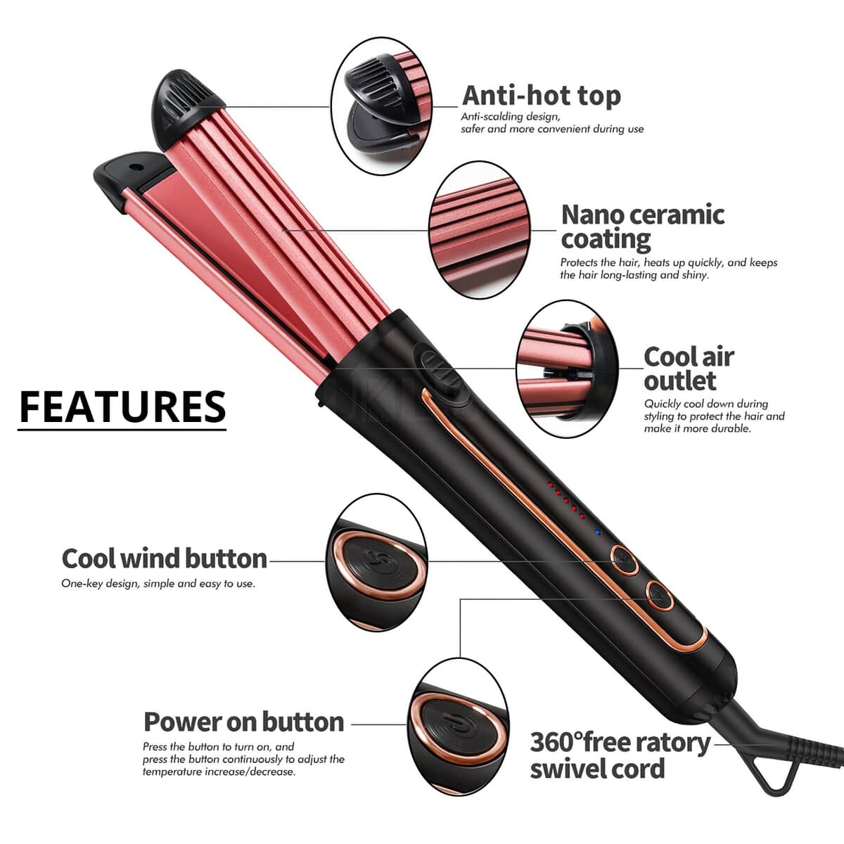 IGIA 2 in 1 Hair Straight and Curling Iron image number 2