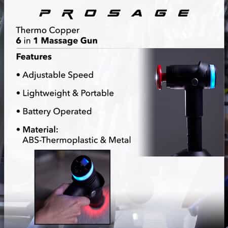 Evertone Prosage Thermo Copper 6 in 1 Percussion Massage Gun , Best Muscle Massage Gun , Copper Massage Gun , Percussion Massager image number 2