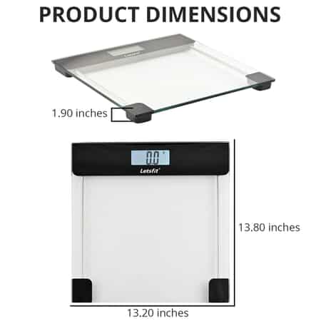 Letsfit Digital Bathroom Scale - Tempered Glass, Black for sale online