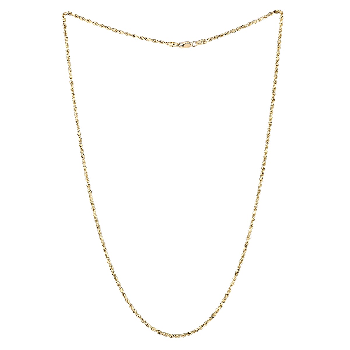 10K Yellow Gold 2mm Rope Necklace 20 Inches 2.7 Grams image number 4