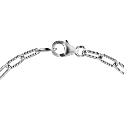Narsipatnam Alexandrite and White Zircon Paper Clip Chain Bracelet in Platinum Over Sterling Silver (6.50-7.25In, Adjustable) 4.25 ctw