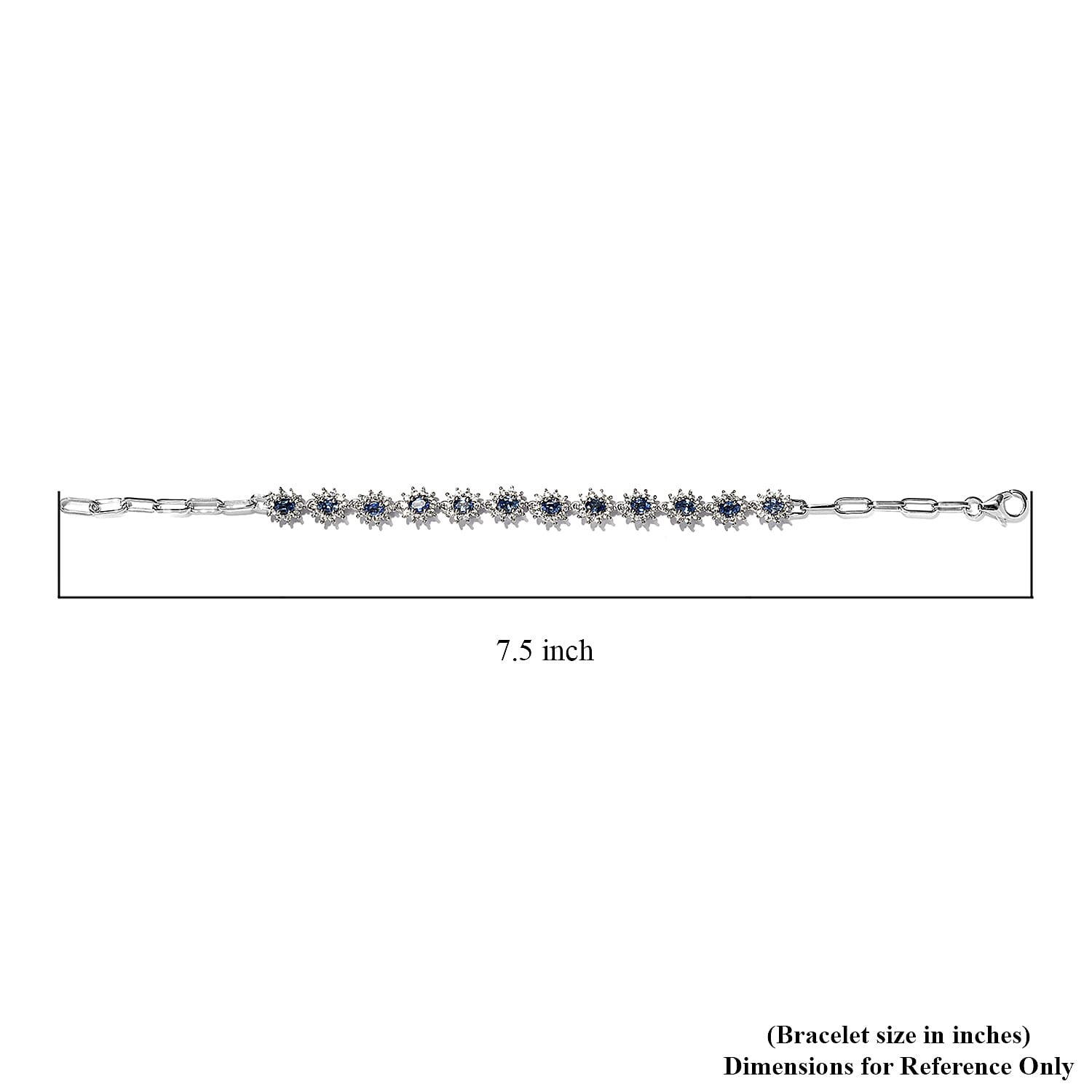 Narsipatnam Alexandrite and White Zircon Paper Clip Chain Bracelet in Platinum Over Sterling Silver (6.50-7.25In, Adjustable) 4.25 ctw