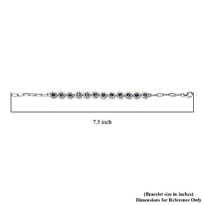 Narsipatnam Alexandrite and White Zircon Paper Clip Chain Bracelet in Platinum Over Sterling Silver (6.50-7.25In, Adjustable) 4.25 ctw