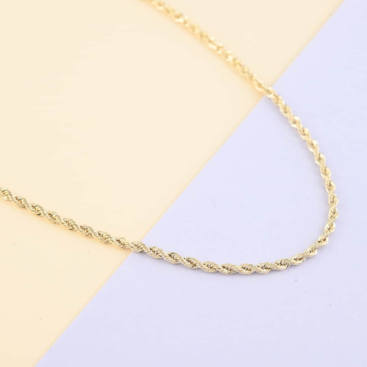 10K Yellow Gold 2.5mm Rope Necklace 20 Inches 3.10 Grams image number 1