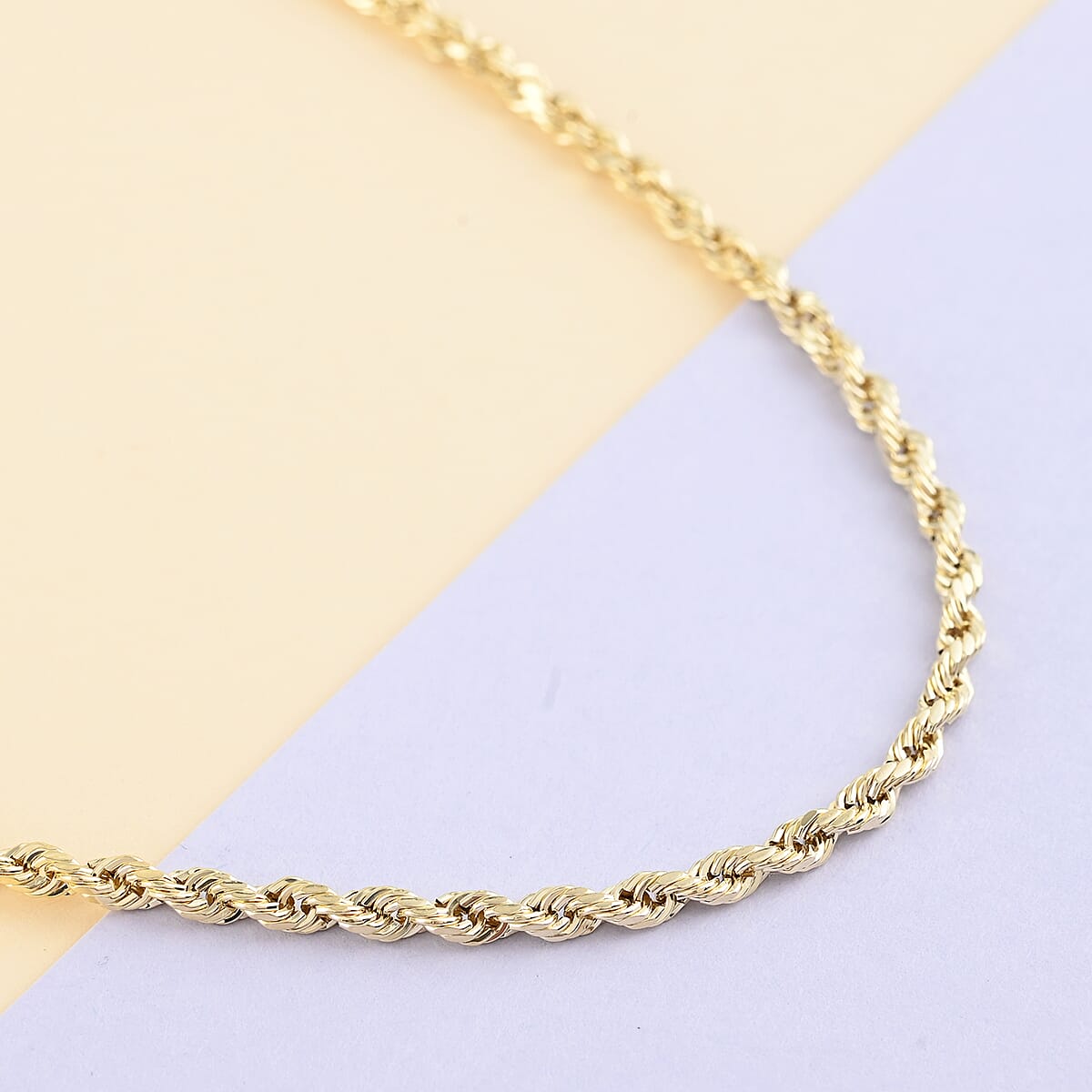 10K Yellow Gold 3mm Hollow Rope Necklace 28 Inches 6.20 Grams image number 1