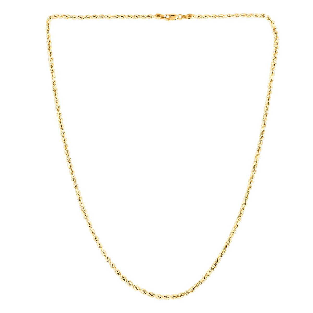 New York Closeout 10K Yellow Gold 3mm Rope Necklace 22 Inches 4.80 Grams image number 2