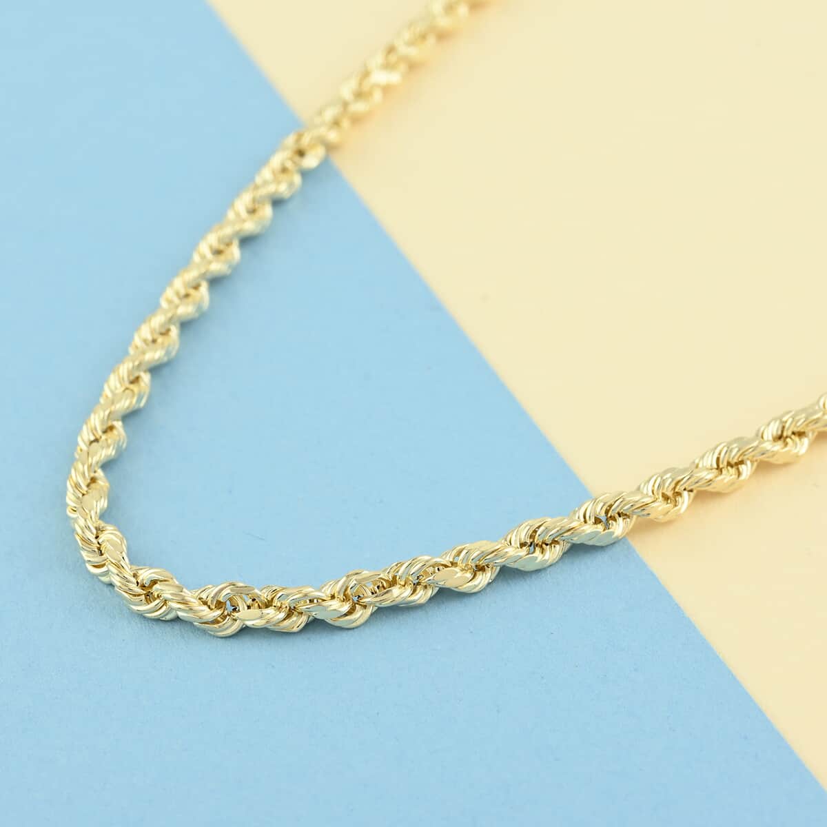 10K Yellow Gold 3.5mm Rope Necklace 18 Inches 5.30 Grams image number 1