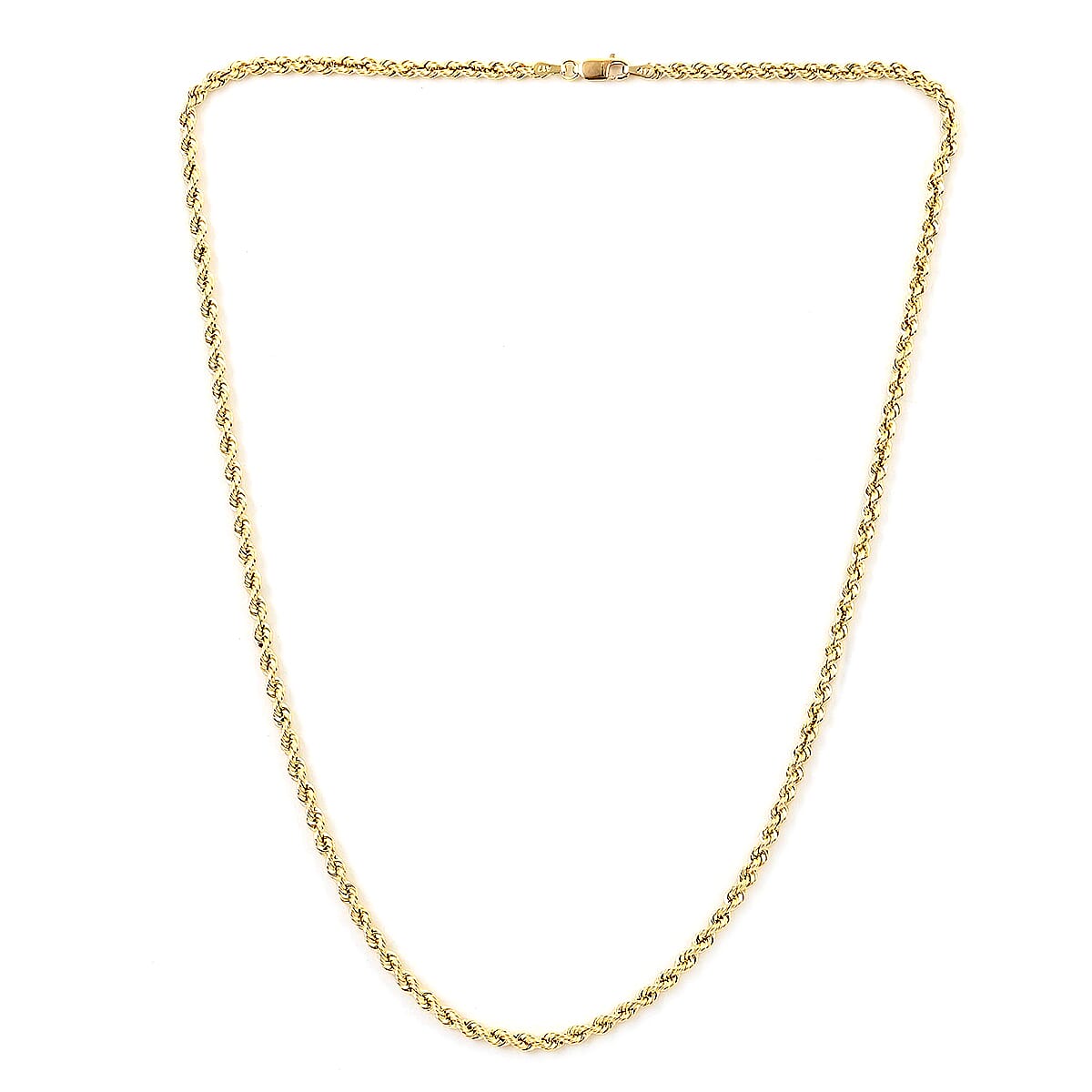 New York Closeout 10K Yellow Gold 4mm Rope Necklace 22 Inches 6.9 Grams image number 3