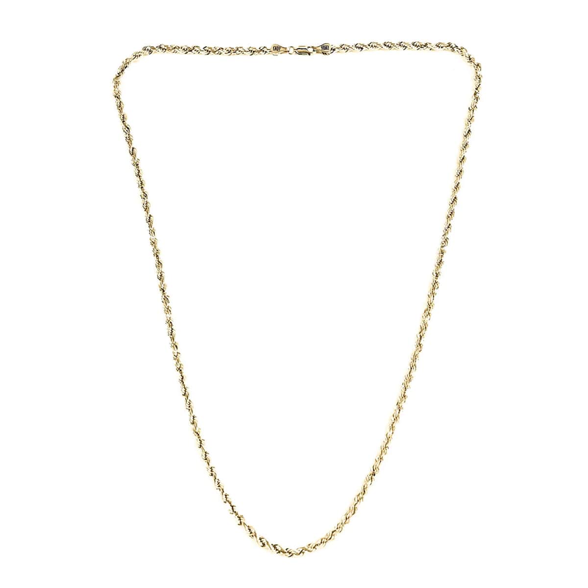 New York Closeout Deal 10K Yellow Gold 4.5mm Rope Necklace 24 Inches 7.90 Grams image number 1