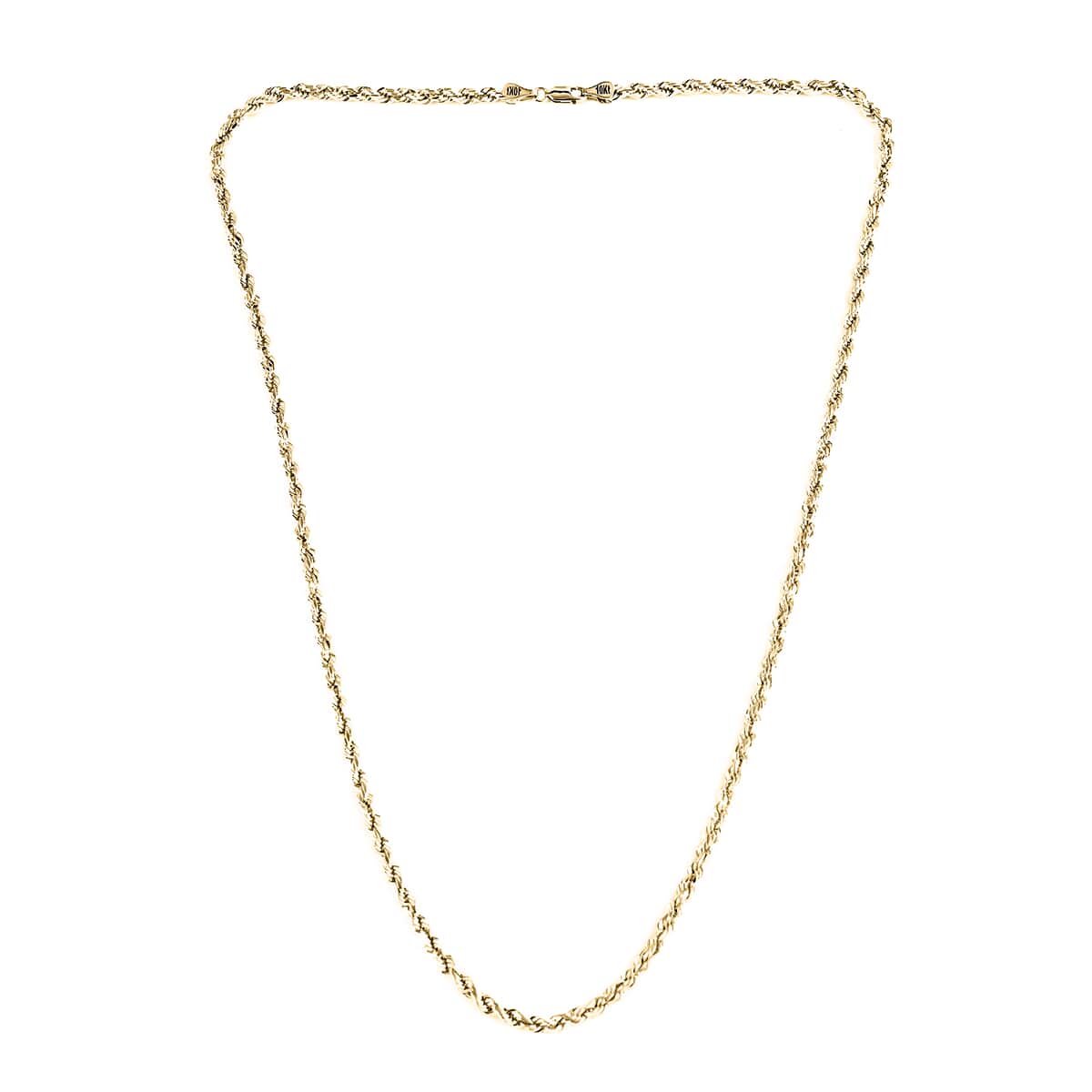 New York Closeout Deal 10K Yellow Gold 4.5mm Rope Necklace 24 Inches 7.90 Grams image number 2