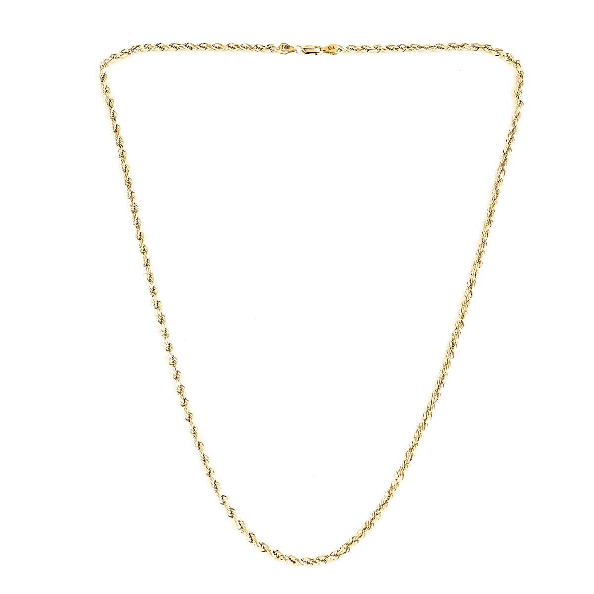10K Yellow Gold 4mm Rope Necklace 20 Inches 6.30 Grams image number 2