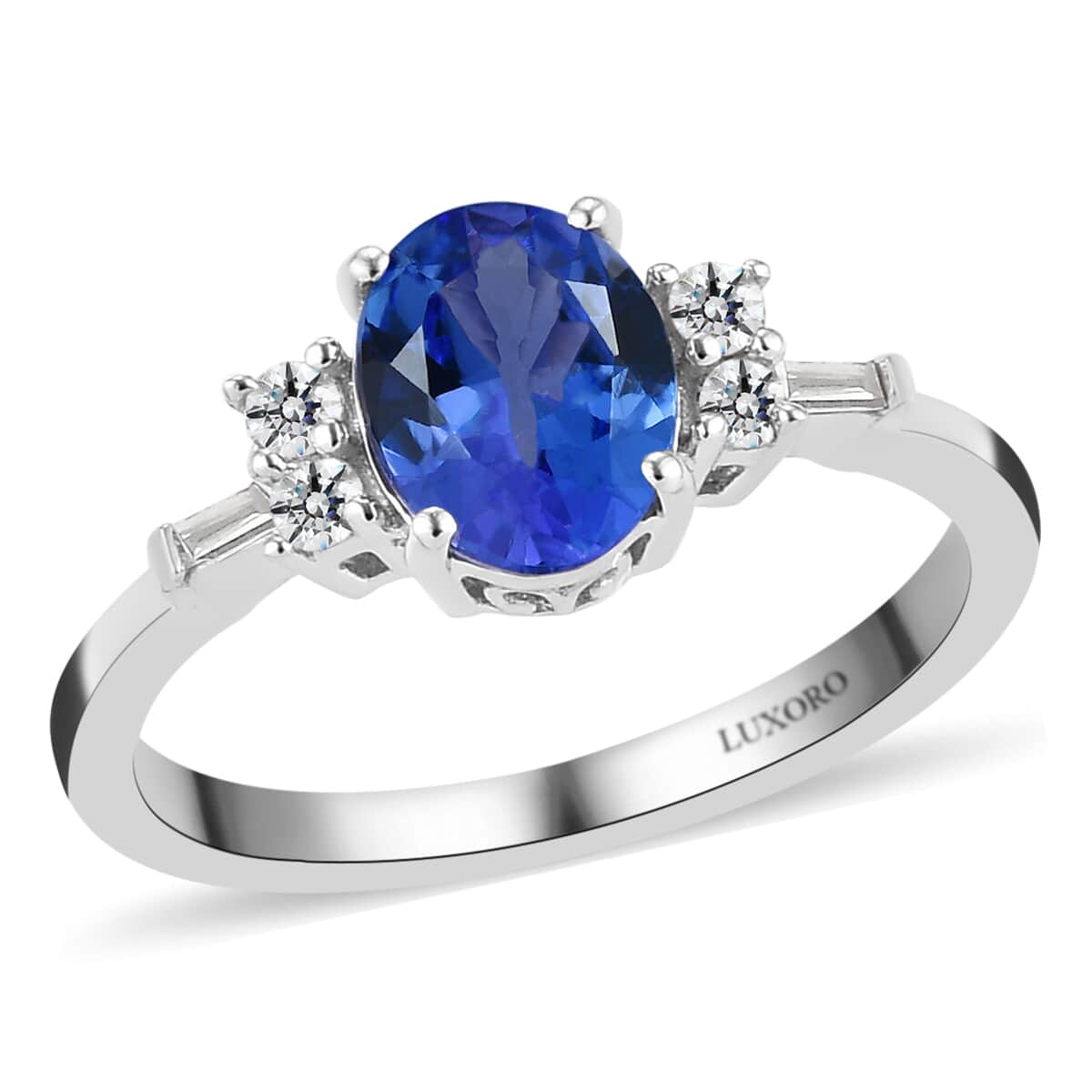 LUXORO 10K White Gold Premium Tanzanite and Diamond Ring (Size 9.0) 1.35 ctw image number 0