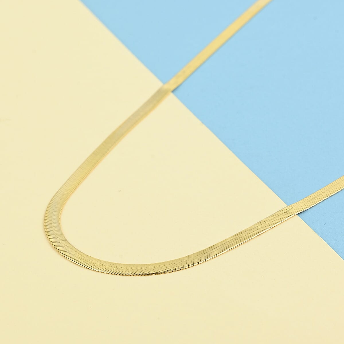 10K Yellow Gold 3.8mm Herringbone Necklace 20 Inches 6.40 Grams image number 1